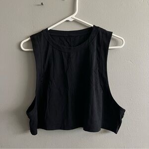 Women’s Lululemon Athletica Black Sleeveless Muscle Tank Crop Top Workout Gym